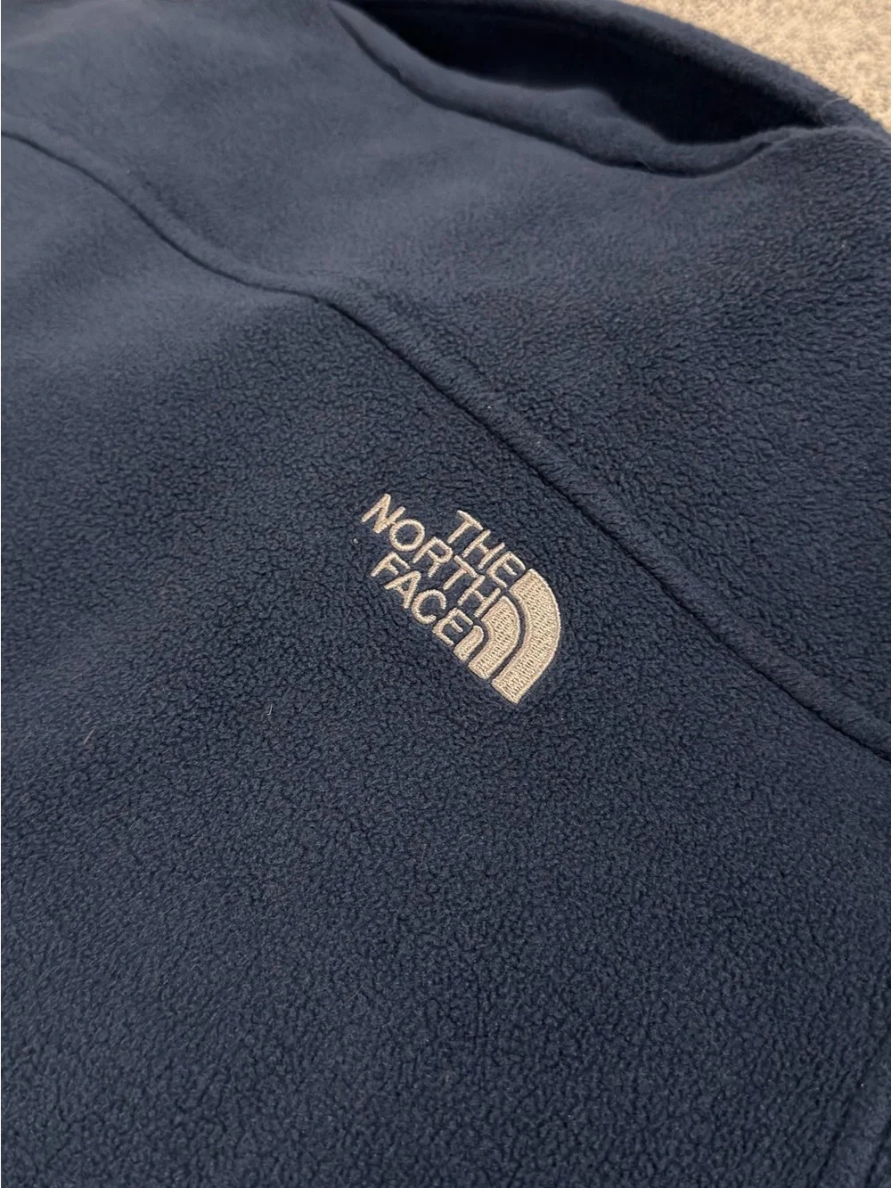 The North Face Fleece Jacket Mens Large Navy Blue Full Zip Outdoor Hiking